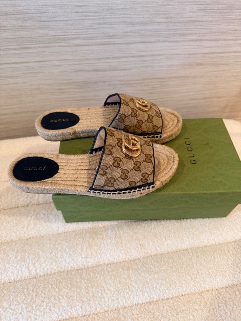 Gucci Matelasse Espadrille Slides - Picture 2 of 6